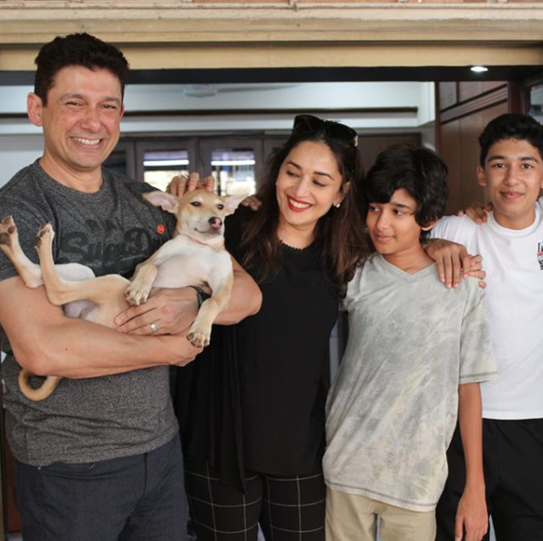 Madhuri Dixit, Dr Sriram Nene, Arin Nene and Ryan Nene